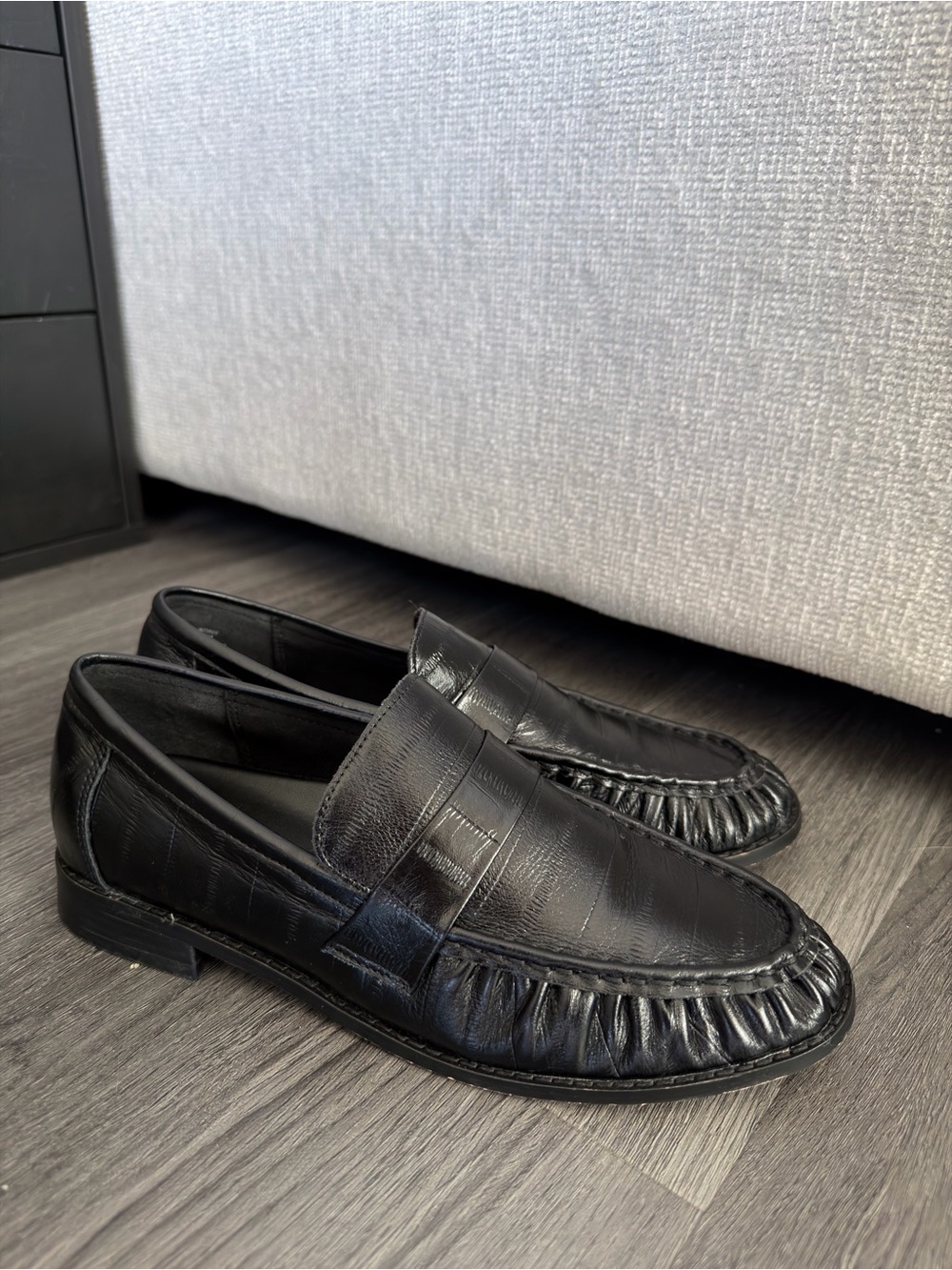 Classic Black Leather Women’s Loafers